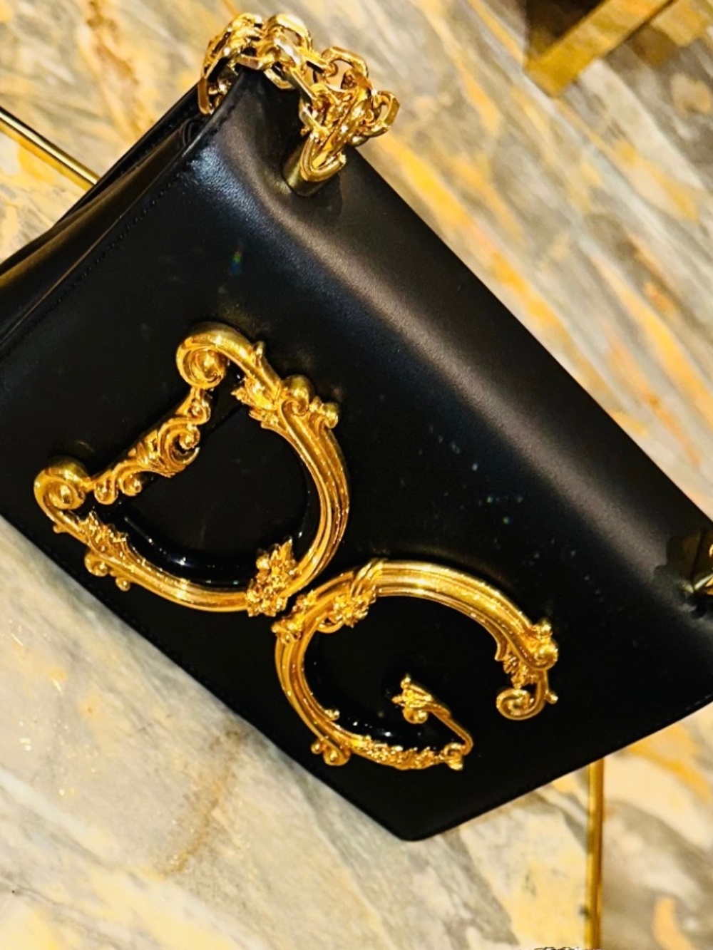 Dolce & Gabbana NEW Leather Bag Black & Gold